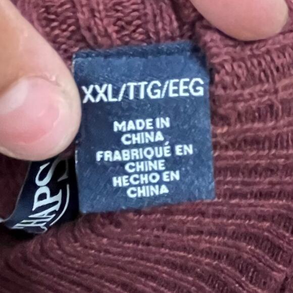 Chaps Ralph Lauren XXL Henley Dad Sweater With Elbow Pads Quarter Button D-15 - Picture 7 of 13